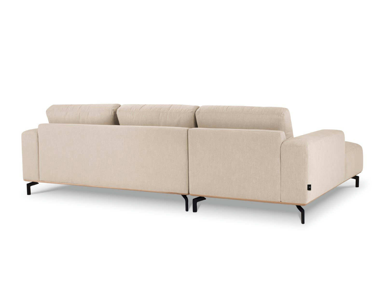 MARC - Canapé D'Angle Gauche 5 places en Tissu Structurel Beige