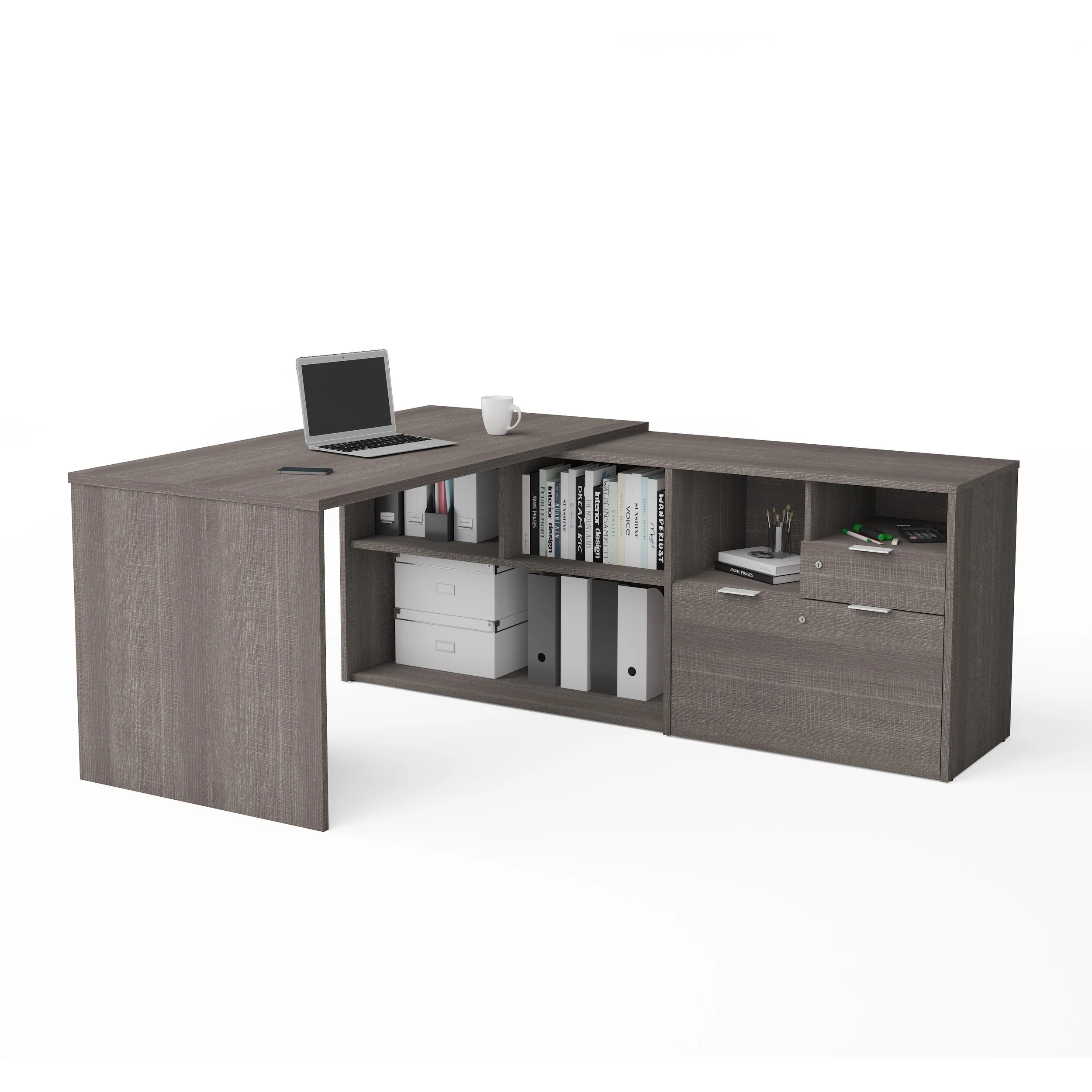 Bestar i3 Plus L-shaped 2-drawer Desk