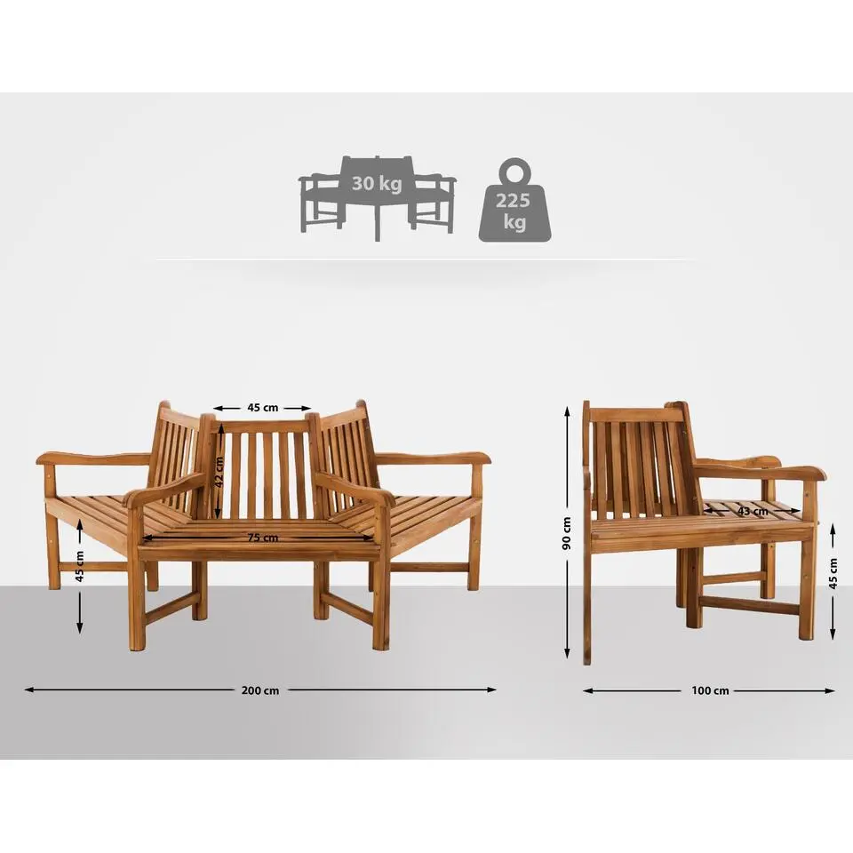 CLP Teakbank Kenna 200 cm