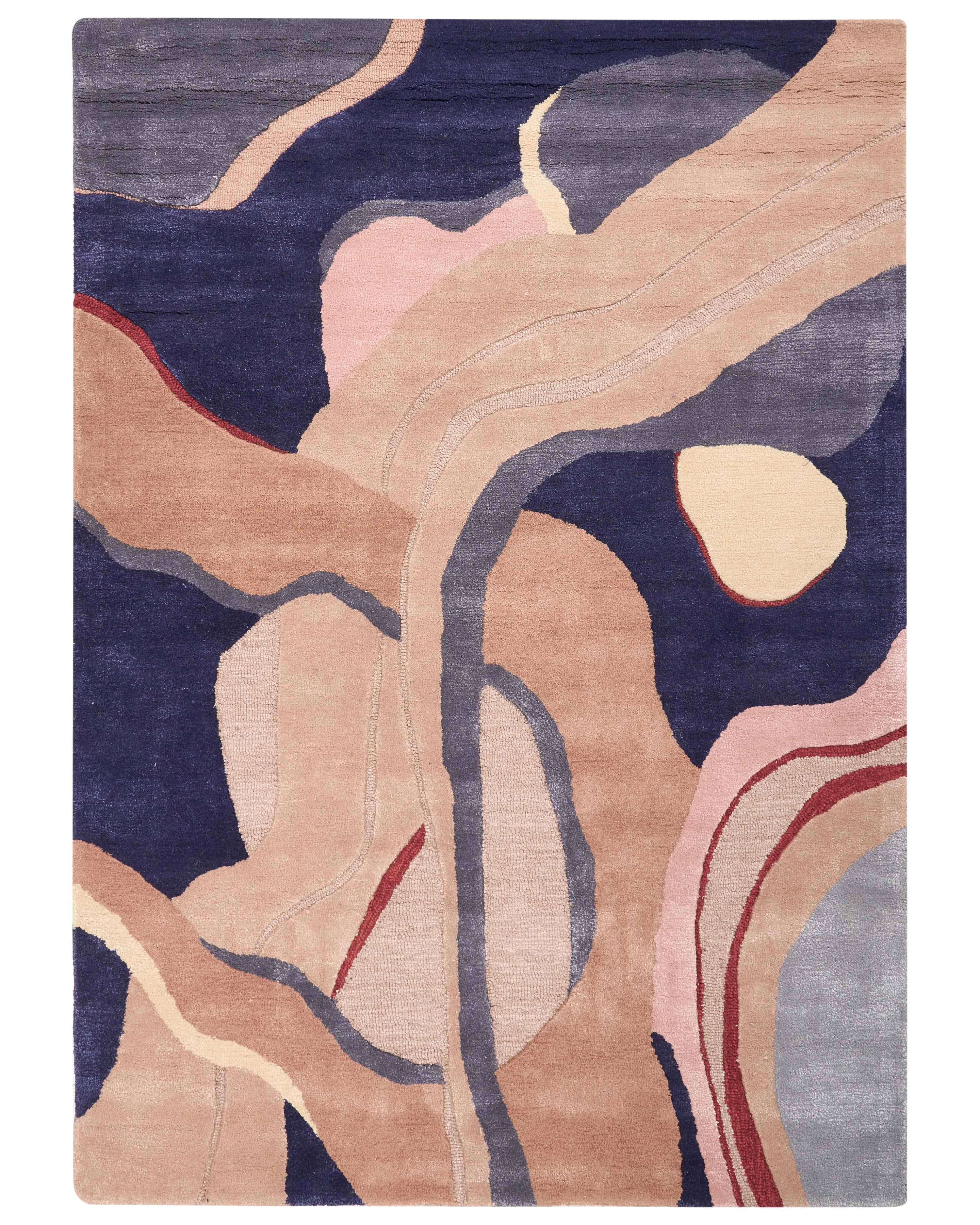 Rug ALMORA Beige/ Blue 160 x 230 cm Viscose