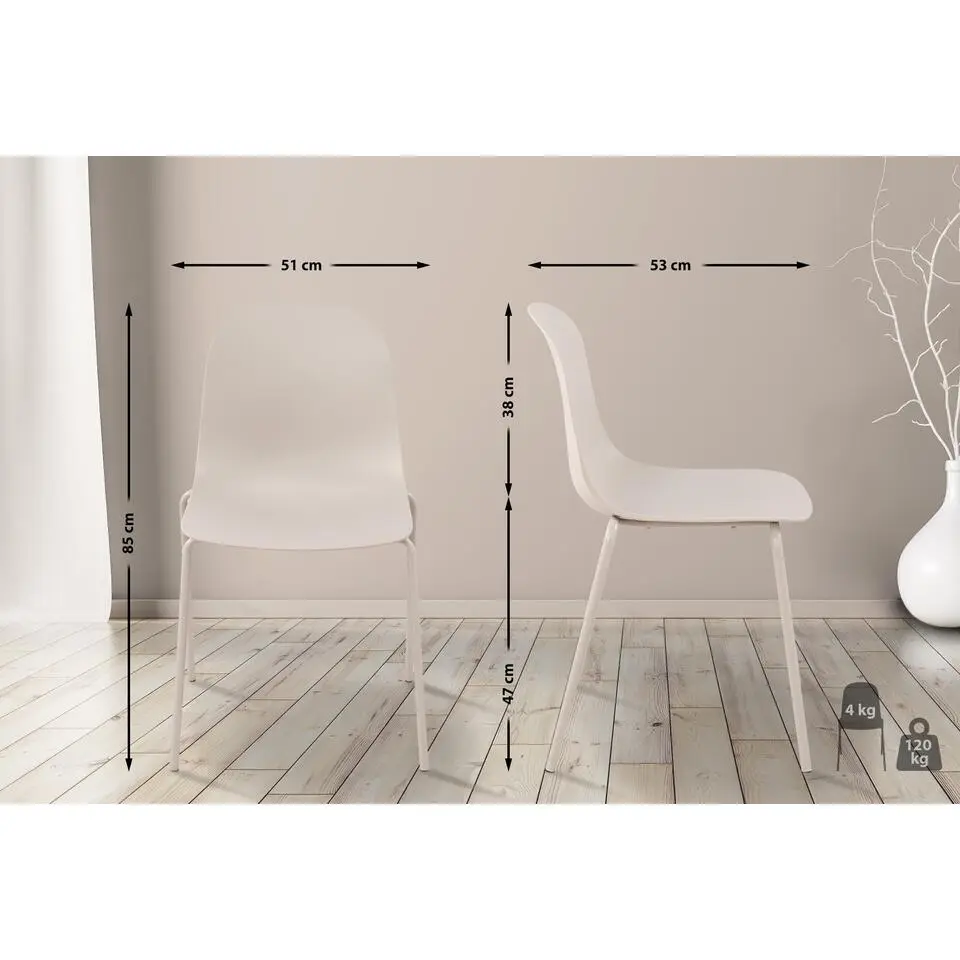 CLP Set van 2 Tuinstoel Hardin Kunststof - licht grijs