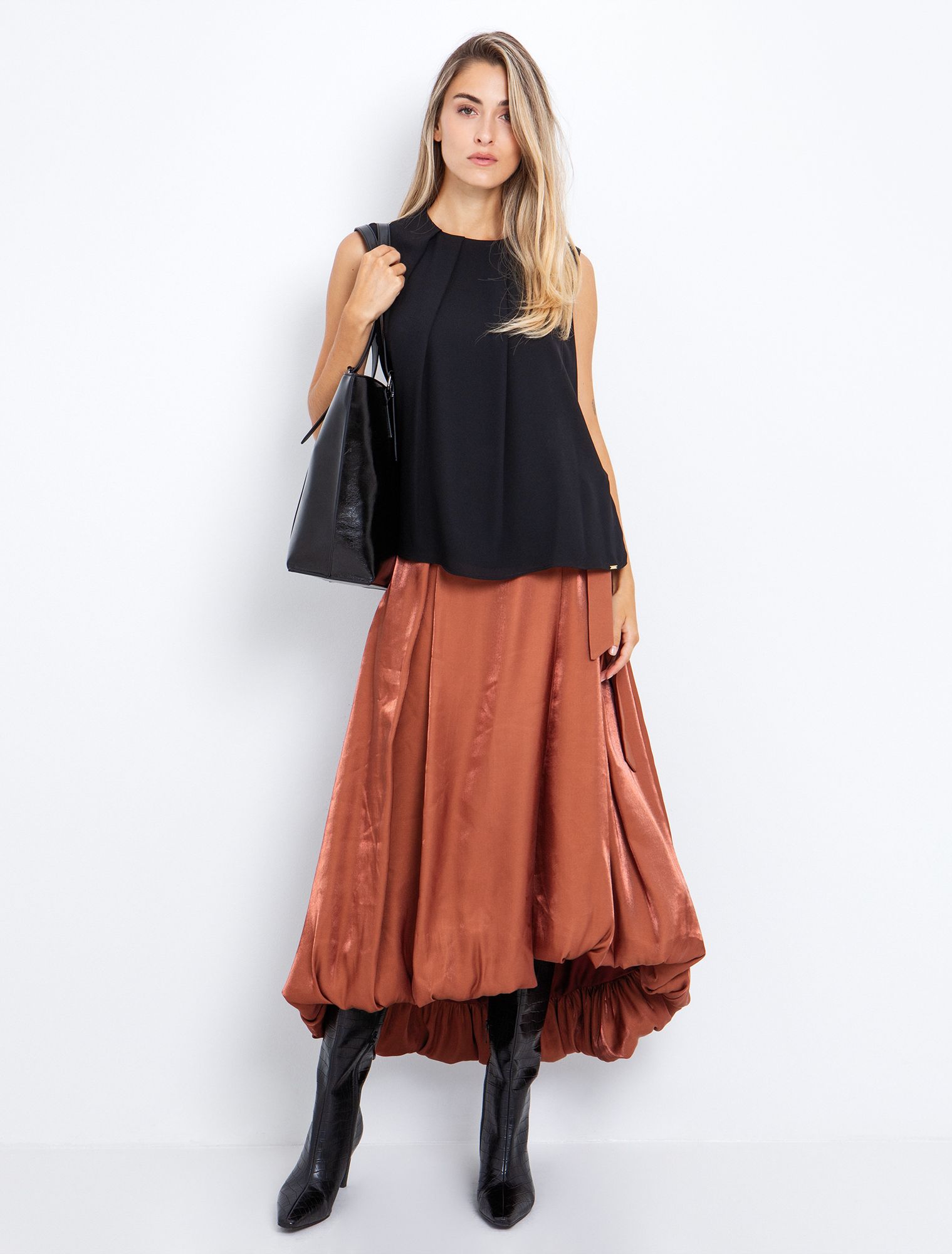 Αμάνικη μπλούζα με πιέτες