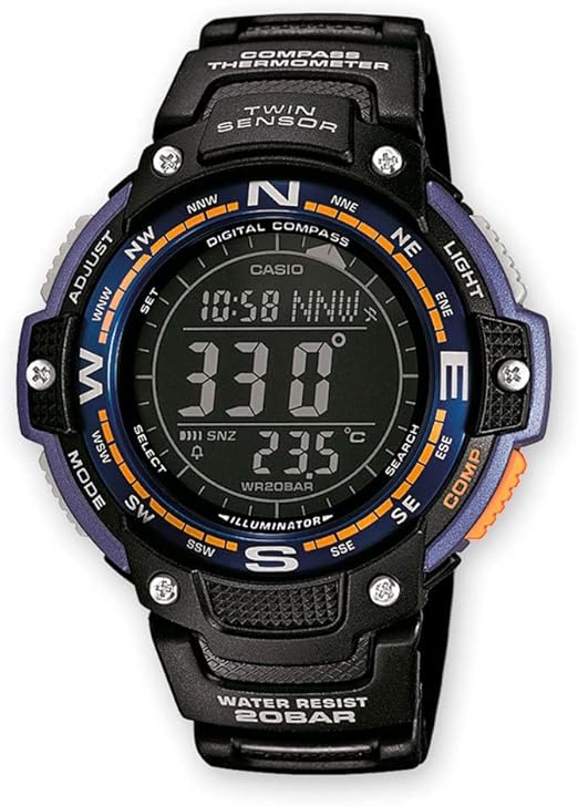 Casio SGW100 Series | Digital Watch & Compass | 200M WR | 100 SEC Stopwatch | Twin Sensor for Direction & Temperature | Low Temp Resistant | World Time | Auto Calendar | Multi Alarm