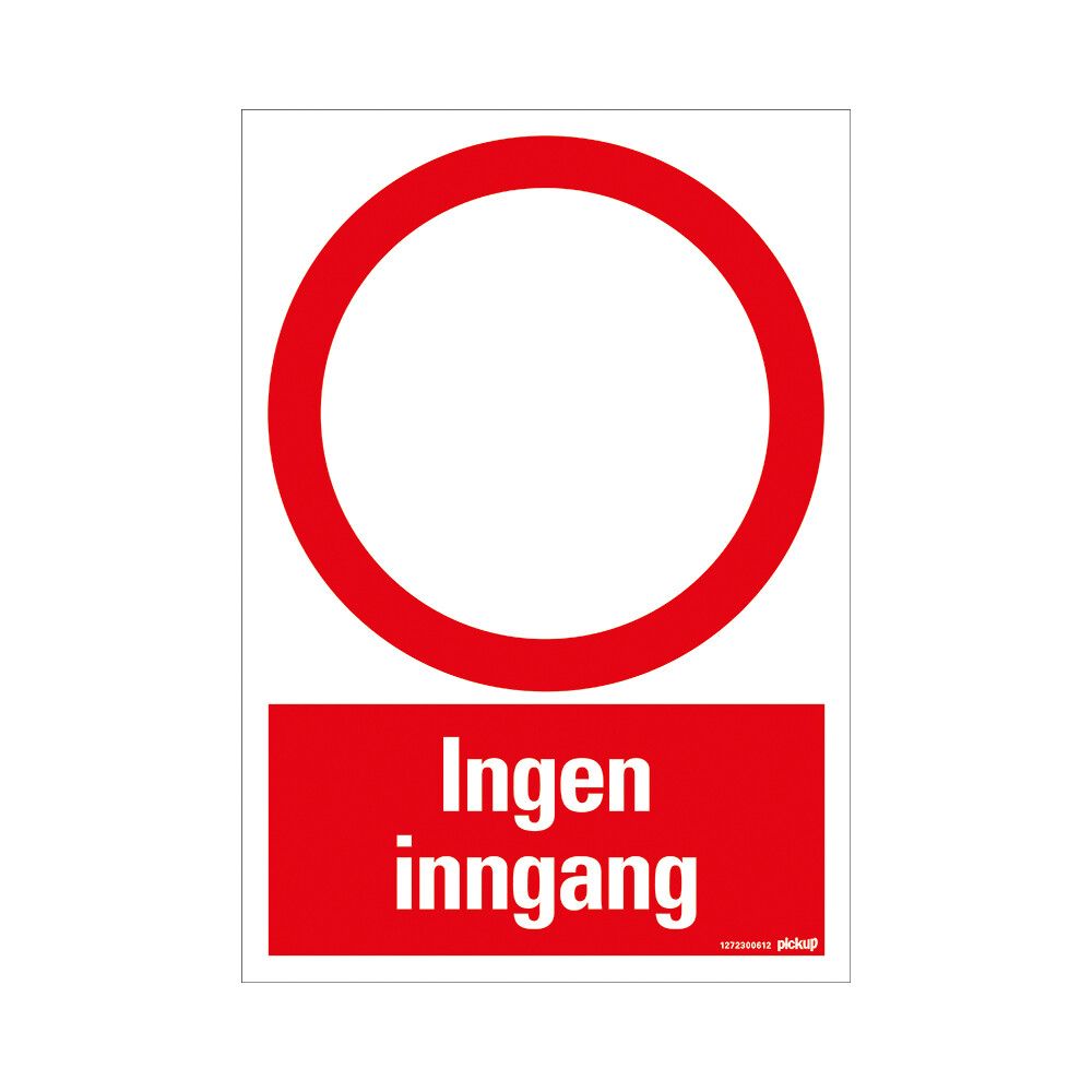 SKILT PICKUP COMBI INGEN INNGANG 33 X 23 CM