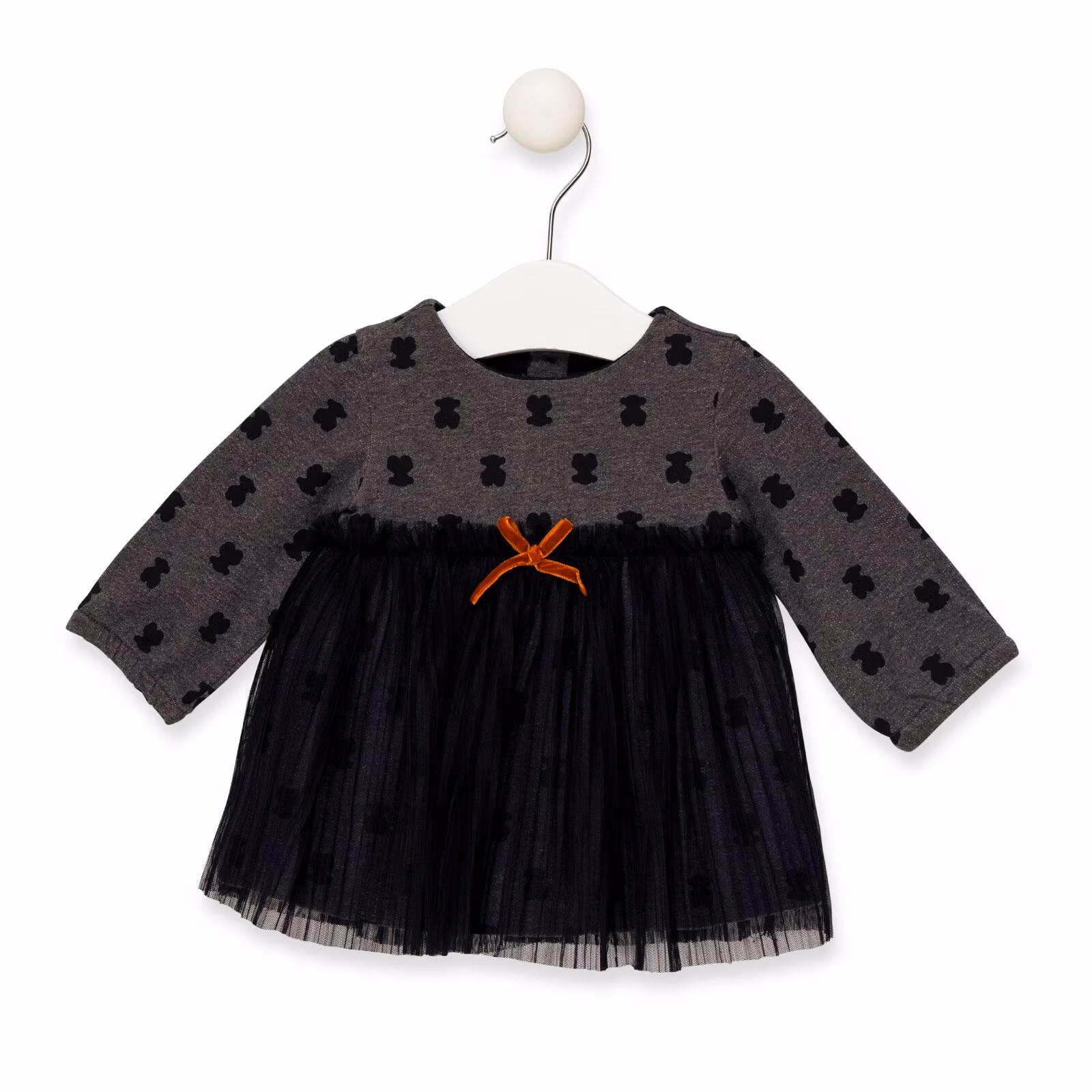 Vestido con falda tul Print Gris