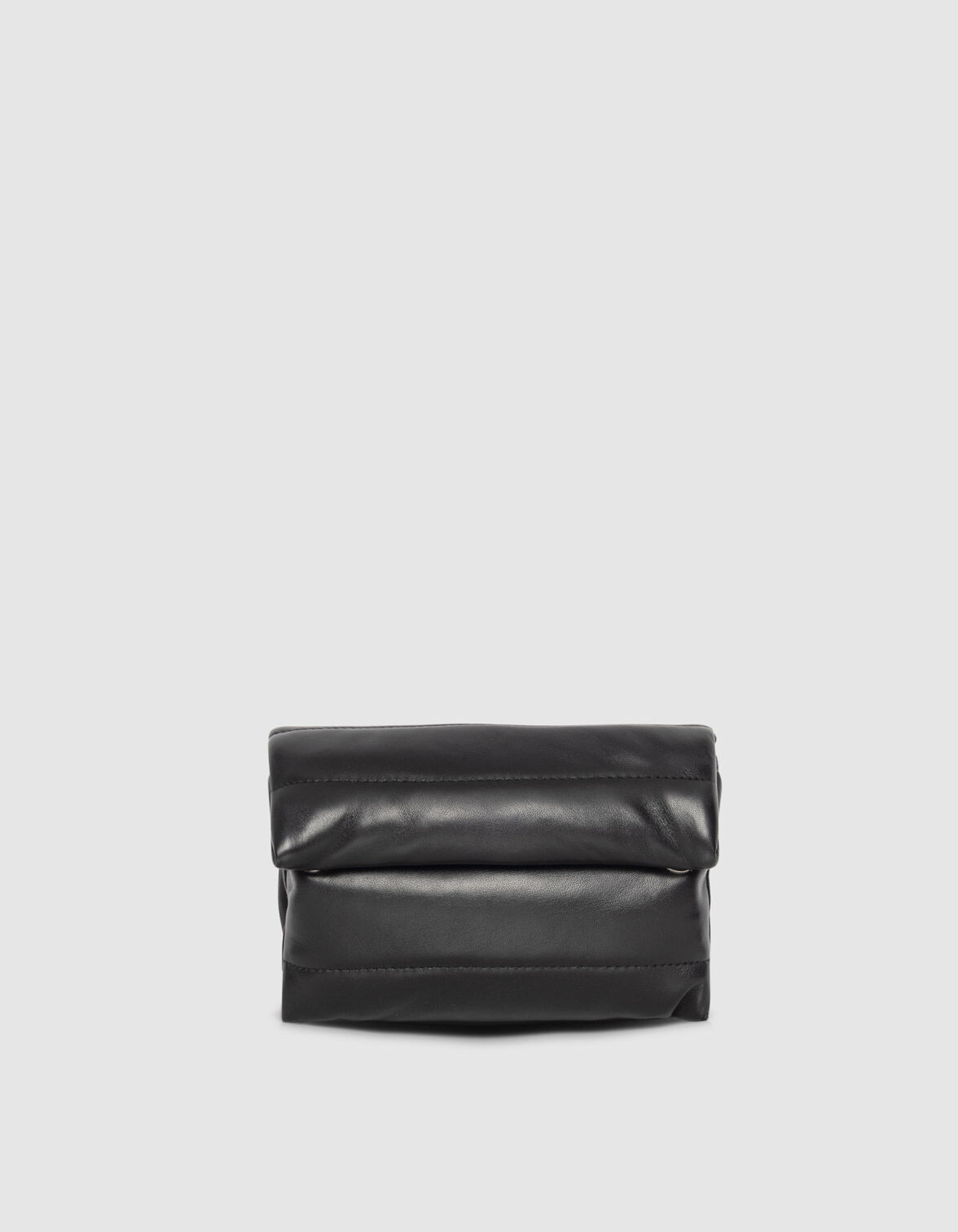 Pochette bandoulière noire cuir matelassé Femme