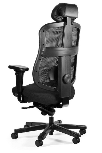 Fotel ergonomiczny Otto czarny skóra siatka tkanina