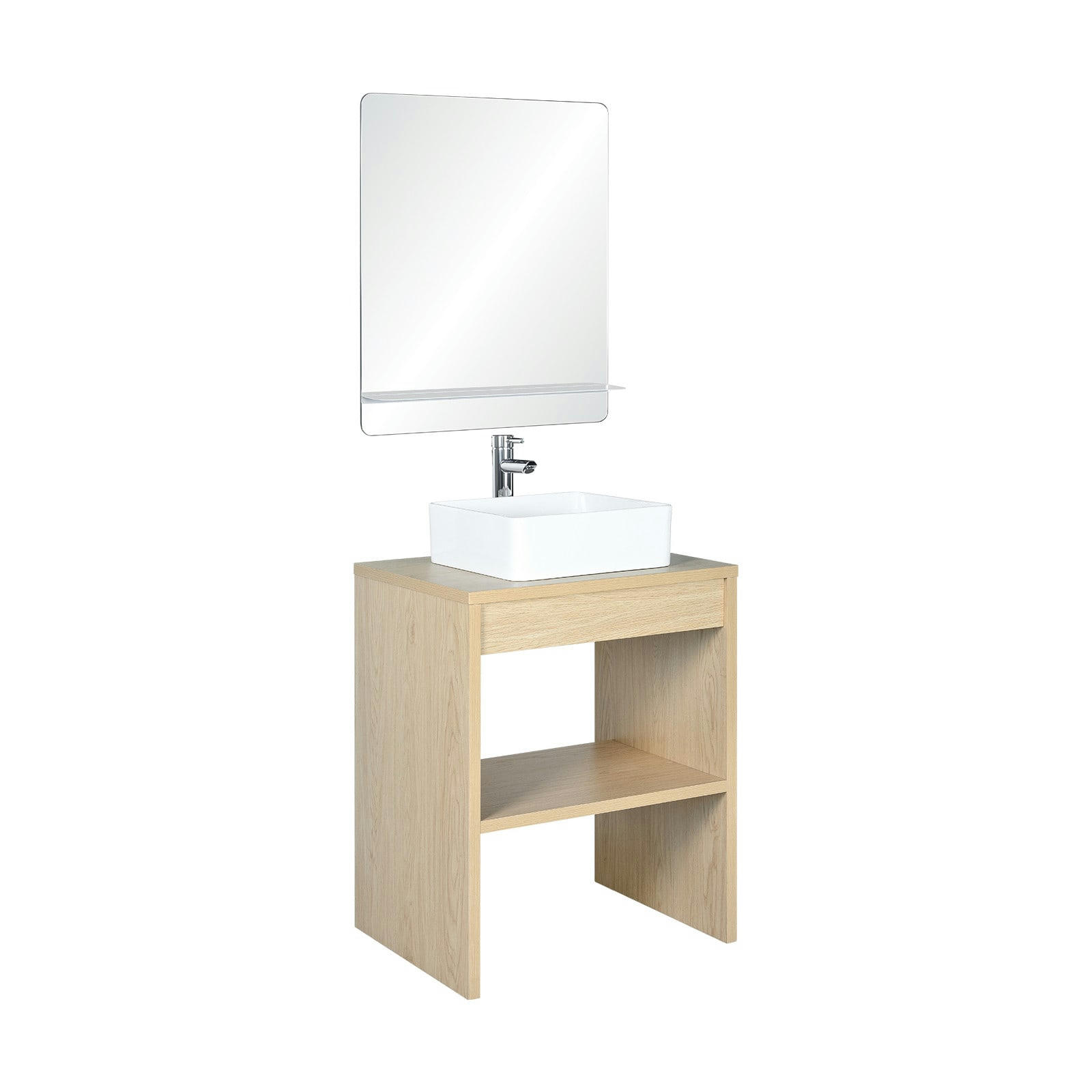 VOLLO - Meuble de salle de bain 60 cm  avec miroir et vasque