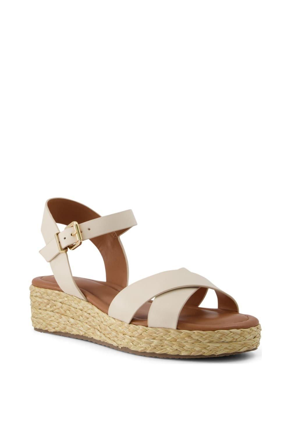 Dune London Wide Fit 'Linnie' Leather Sandals