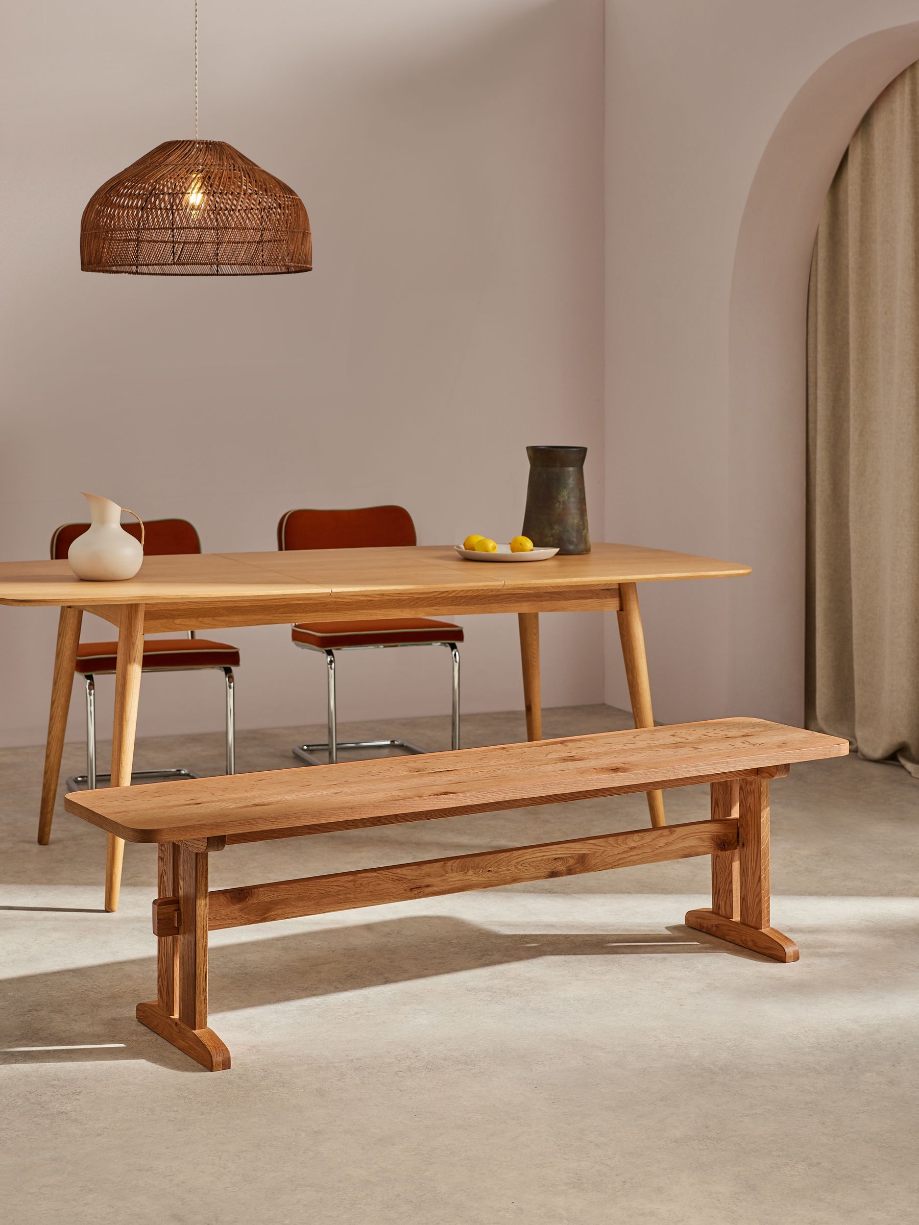 Quinn Dining Bench in Oak