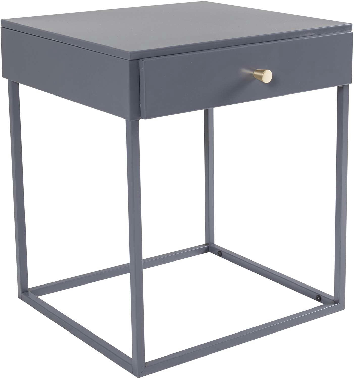 - Table de chevet en acier bakal gris