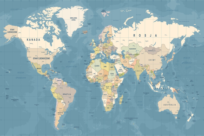 Fototapeta Polityczna Mapa Świata 90x60cm