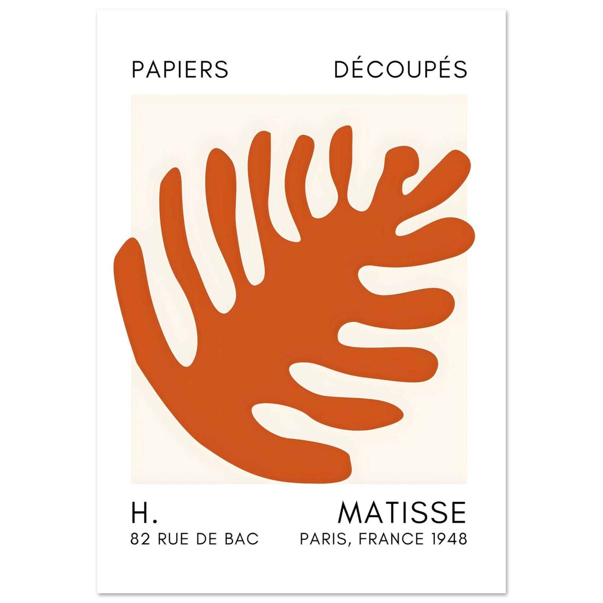 Artfulprints Poster Matisse – Coral bloom orange  - 70x100 cm - Oranje