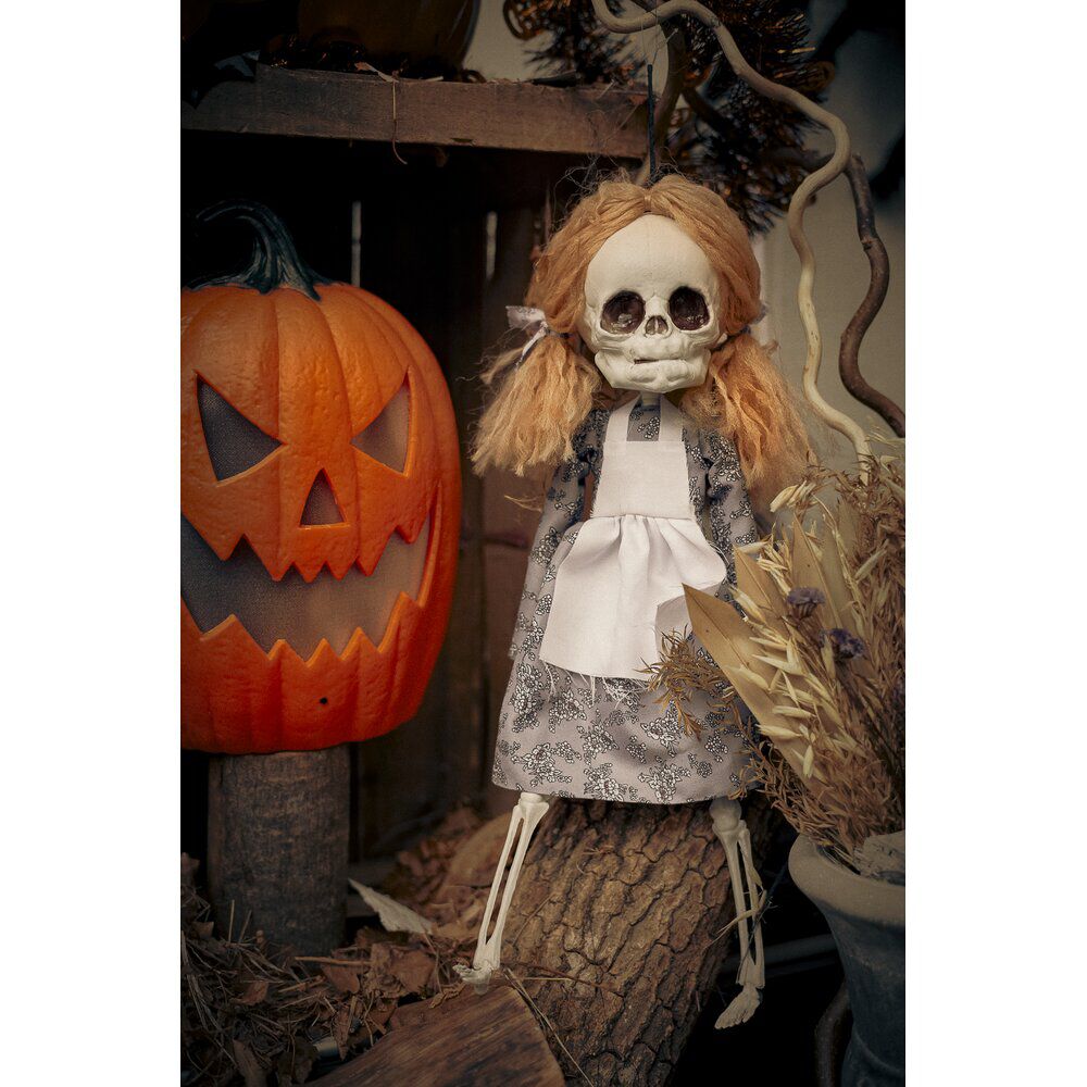 Poupée Halloween squelette à suspendre H44cm (2 modèles)