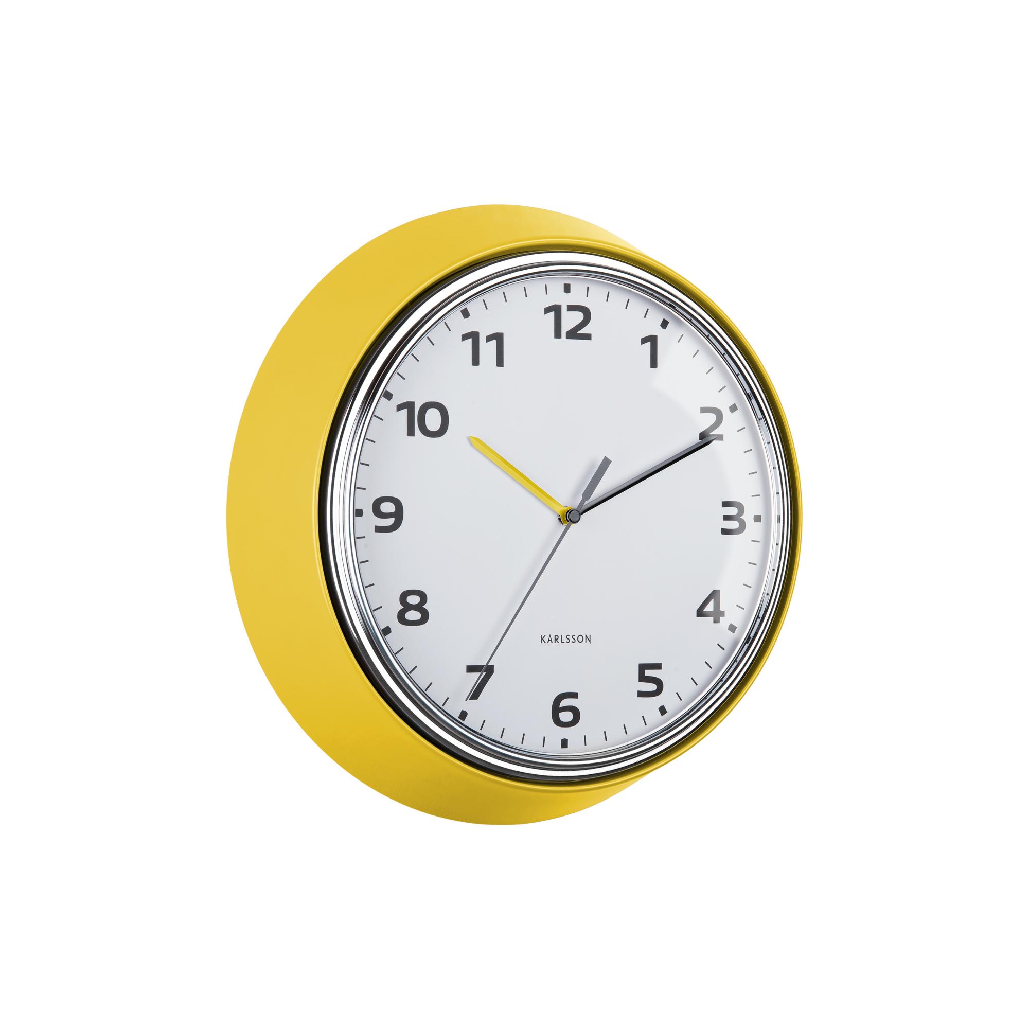 Karlsson wandklok Modern Retro - geel - Ø34cm
