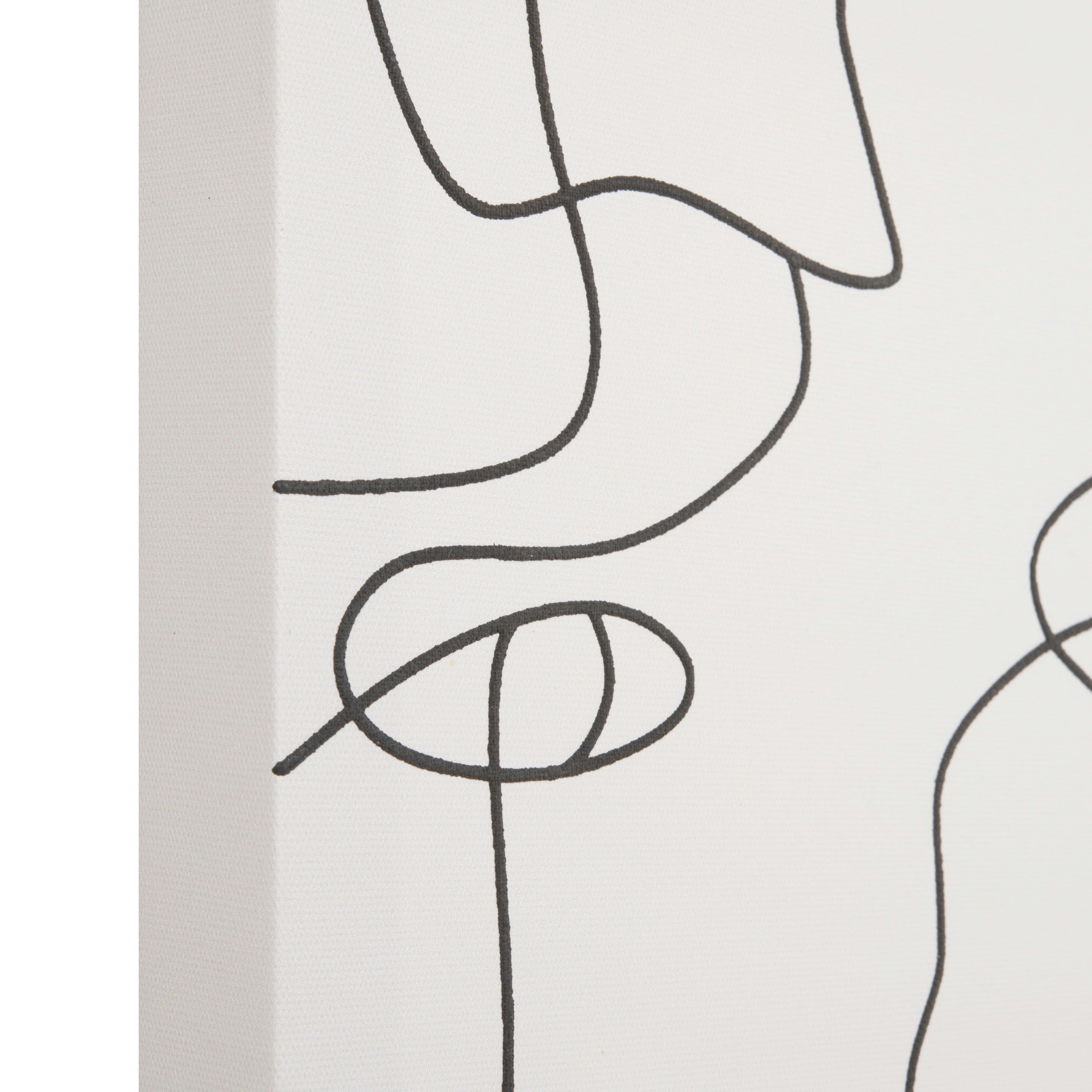 ALEX - Toile abstraite visages en mousse noire 50x70