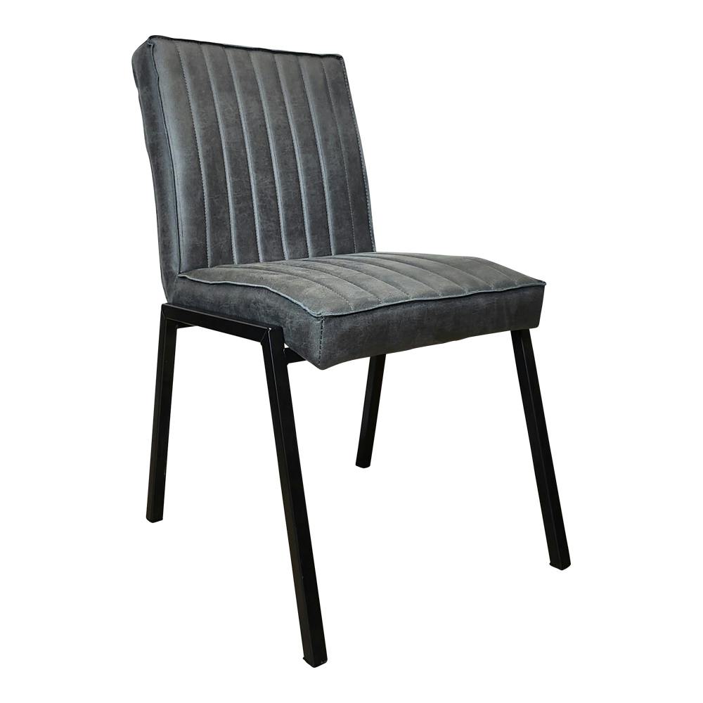 Chaise grise rembourrée à bandes (lot de 2) CORTINA