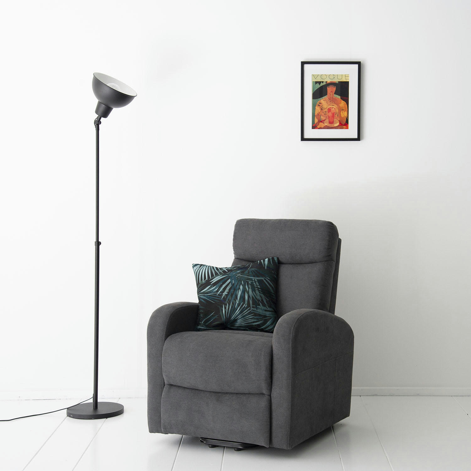 GABY - Fauteuil électrique inclinable en tissu gris