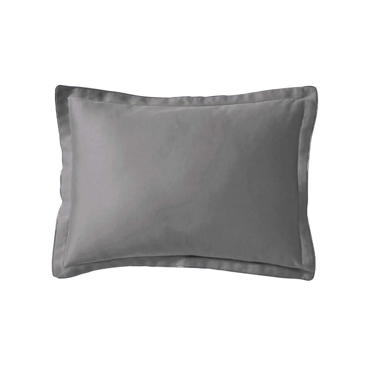 TEOPHILE - Taie d'oreiller en satin de coton gris 31x42