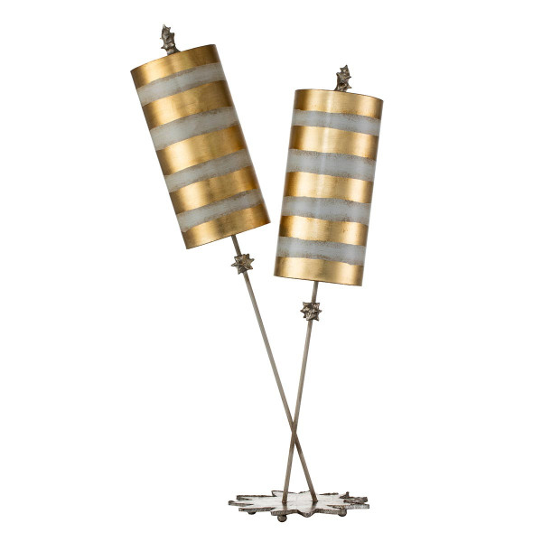 Lampa stołowazłoto-taupe Nettle Luxe 2xE27x60W wys:102,7cm Flambeau