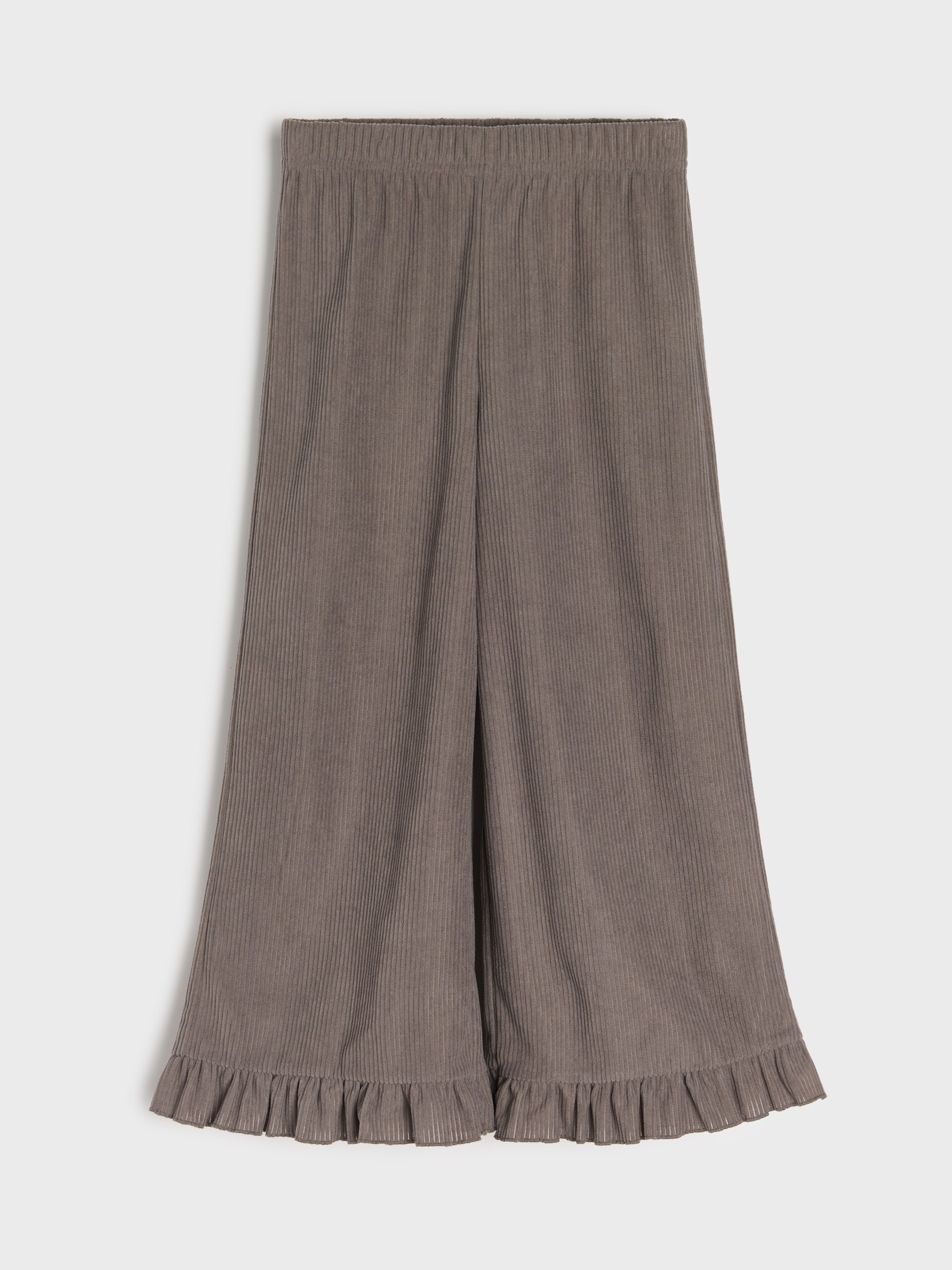 Prążkowane spodnie wide leg