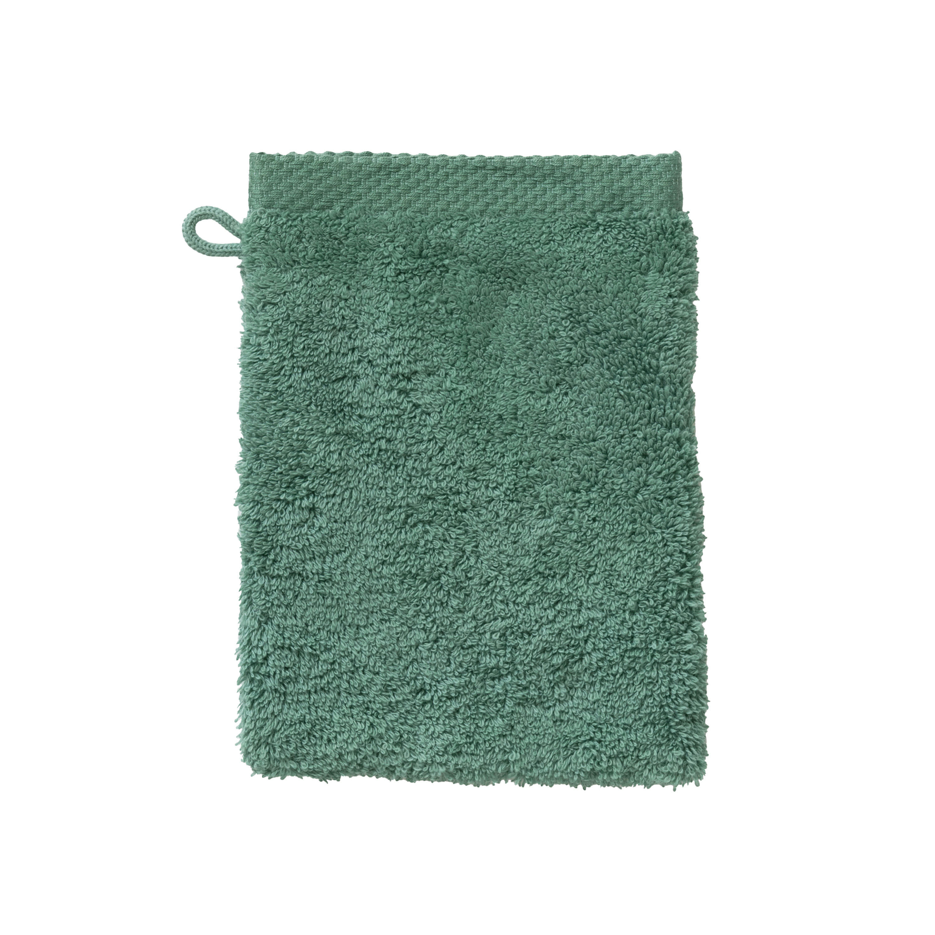 FEERIES - Gant de toilette Vert Tendre bouclette brodé vert 15 x 21 cm
