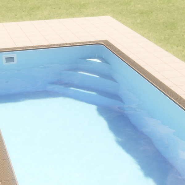 Escaliers d'angle en acier pour les piscines Naturalis H.1,28 m