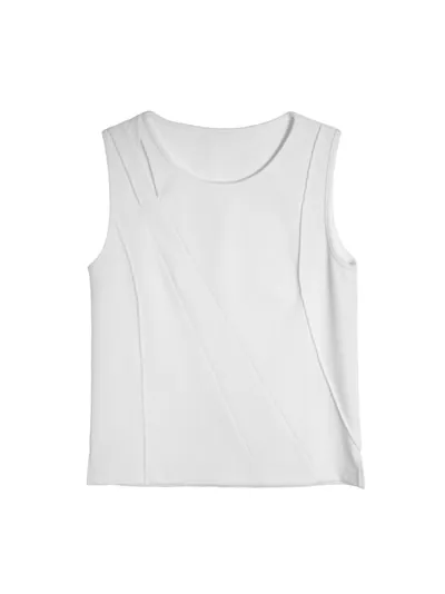 Crew Neck Asymmetric detail Vest - 26SRT104D