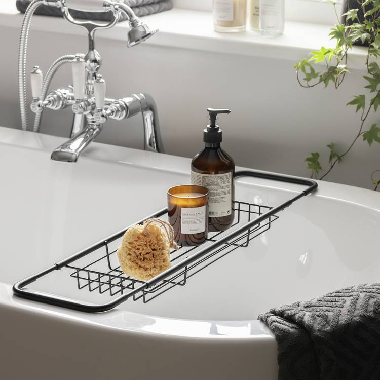 Habitat extendable metal bath bridge – matte black