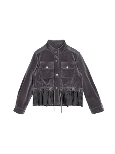 Patchwork washed corduroy jacket with knit - 25WRJ209U