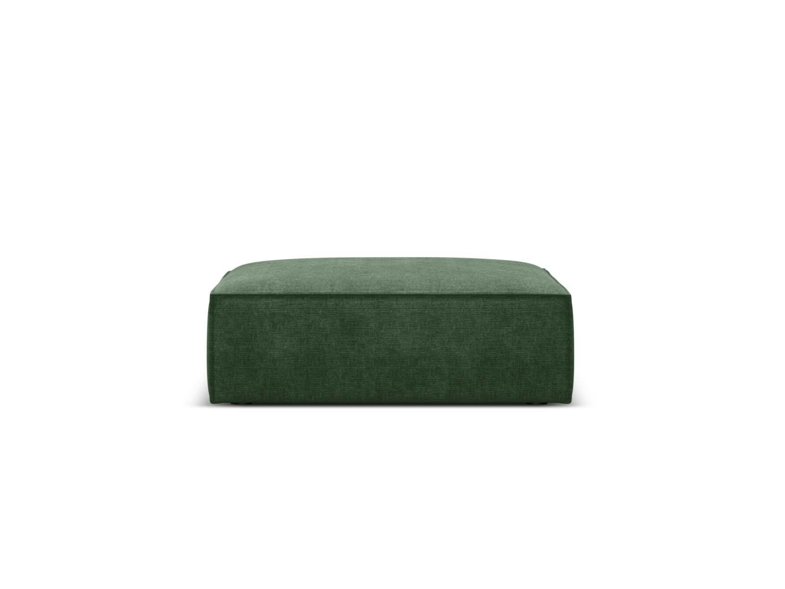 KAELLE - Pouf 1 place en tissu chenille vert bouteille