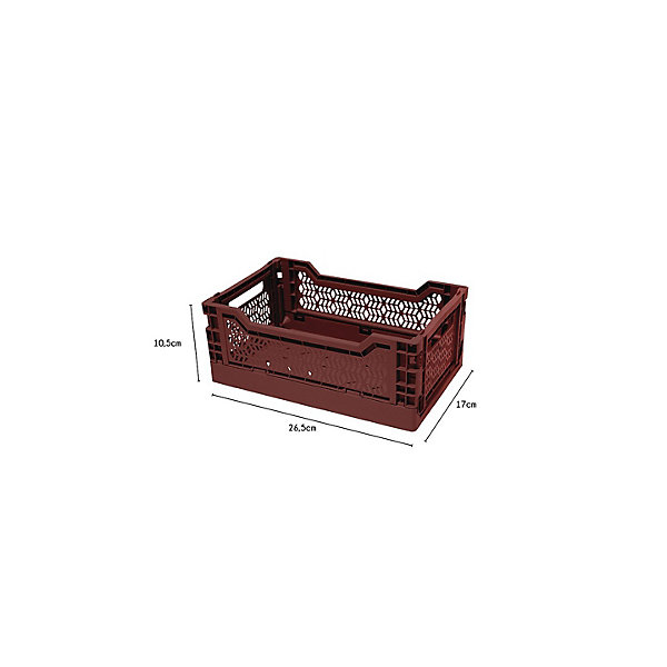 Lot 10 caisses de rangement pliables rouge 26,5 x 17 x 10,5 cm