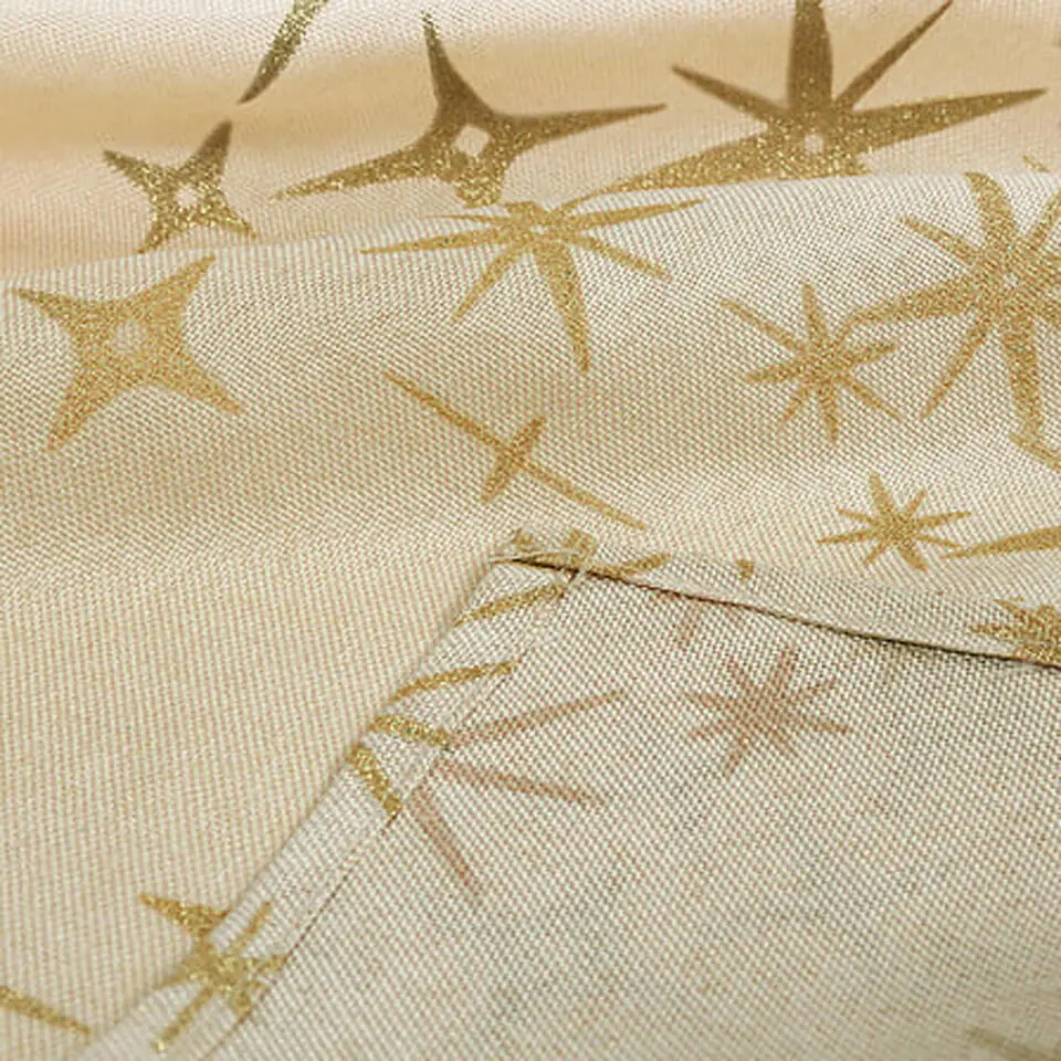 Feeric Christmas Tafelkleed - beige - sterren - 140 x 360 cm