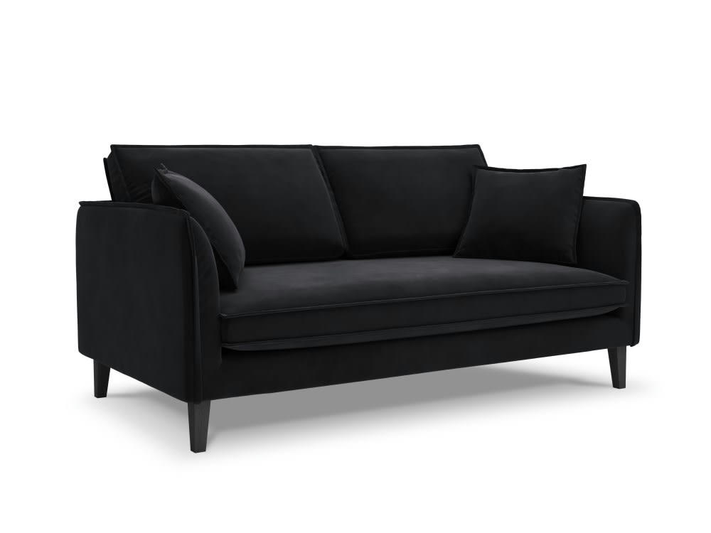 PROVENCE - Canapé 3 places en velours noir