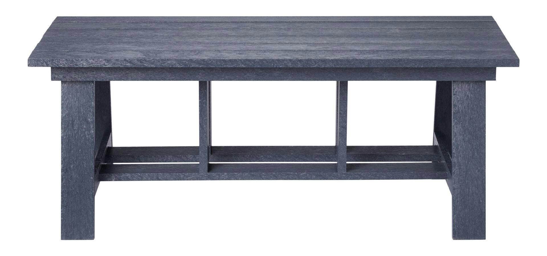 Capterra Rectangle Recycled Plastic Outdoor/Patio Coffee Table, Grey, 46x21x19-in