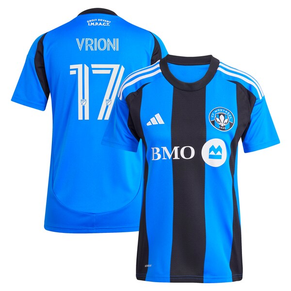 Giacomo Vrioni CF Montreal adidas Women's 2025 Montréal Original Replica Player Jersey - Blue
