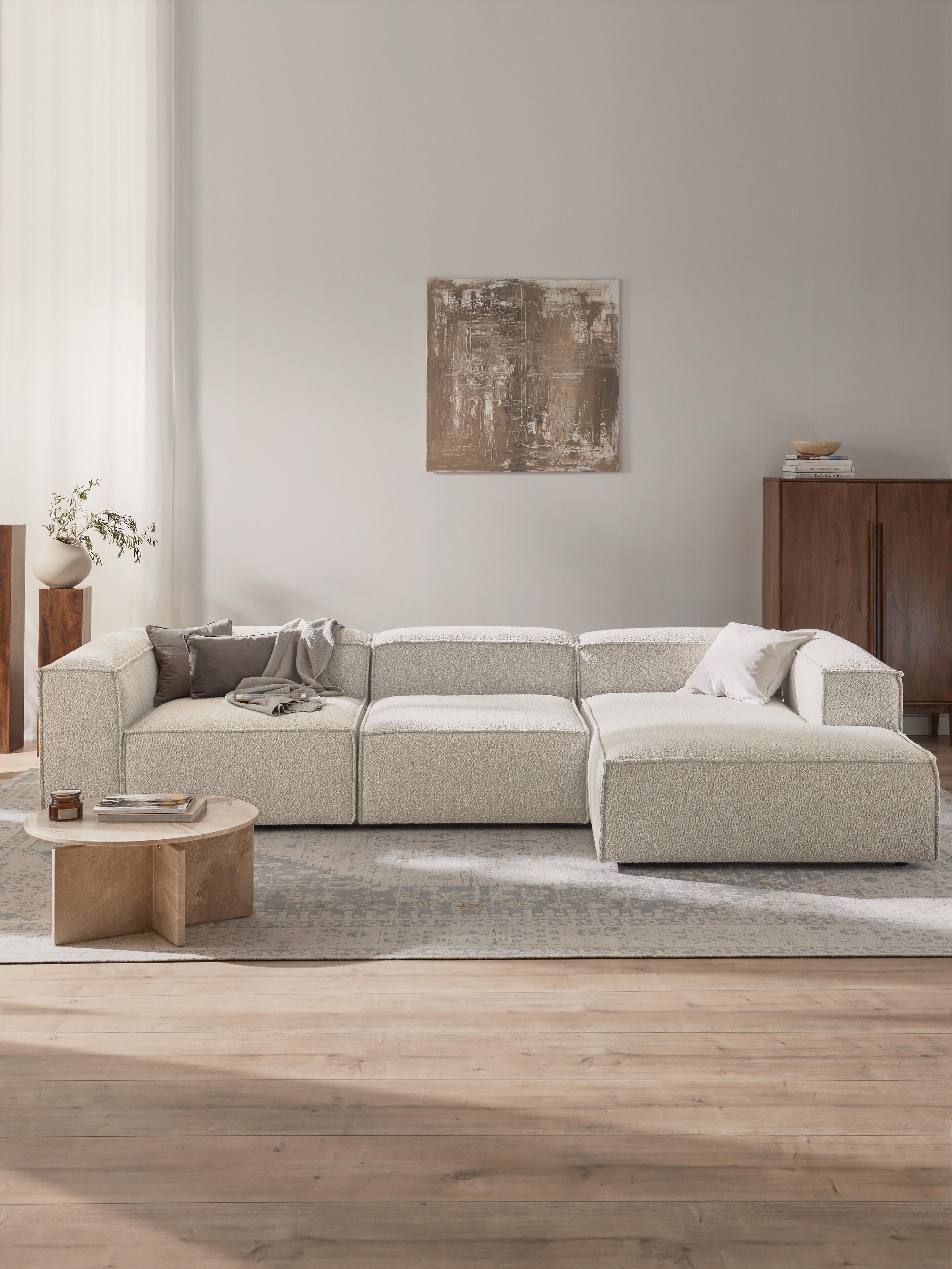 Modulares Bouclé-Ecksofa Lennon (4-Sitzer)