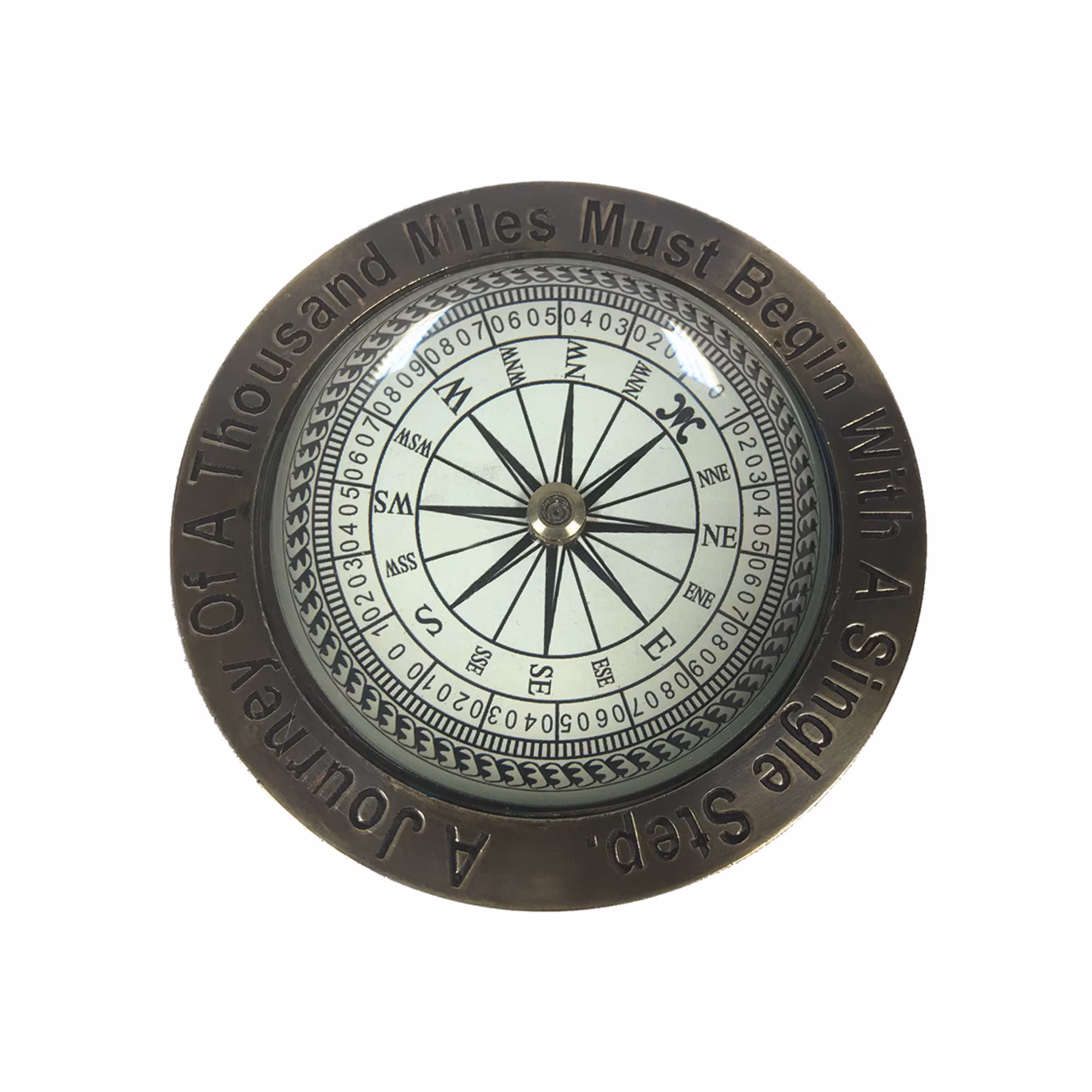 Antiqued Brass Nautical Compass Paperweight, Sailor Gift