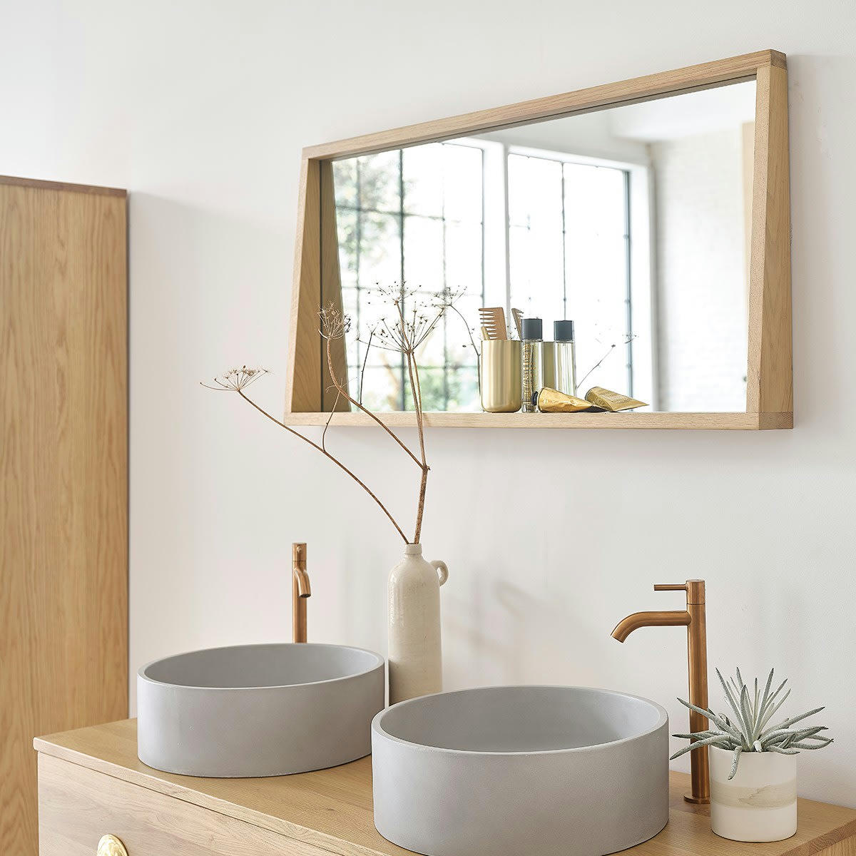 - Miroir rectangulaire en chêne massif