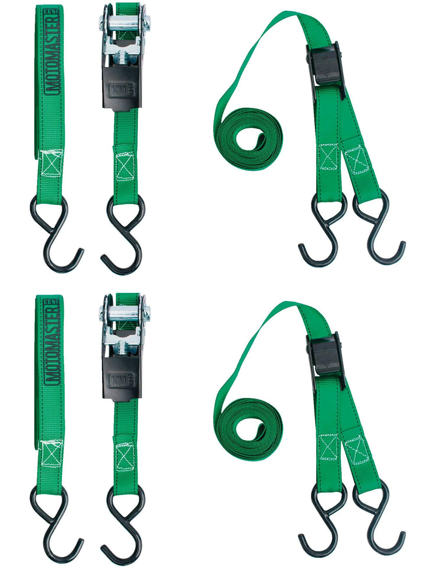 MotoMaster 900-lb Ratchet/Cambuckle Tie Down Straps, Non-Padded, 1-in x 10-ft, 4-pk