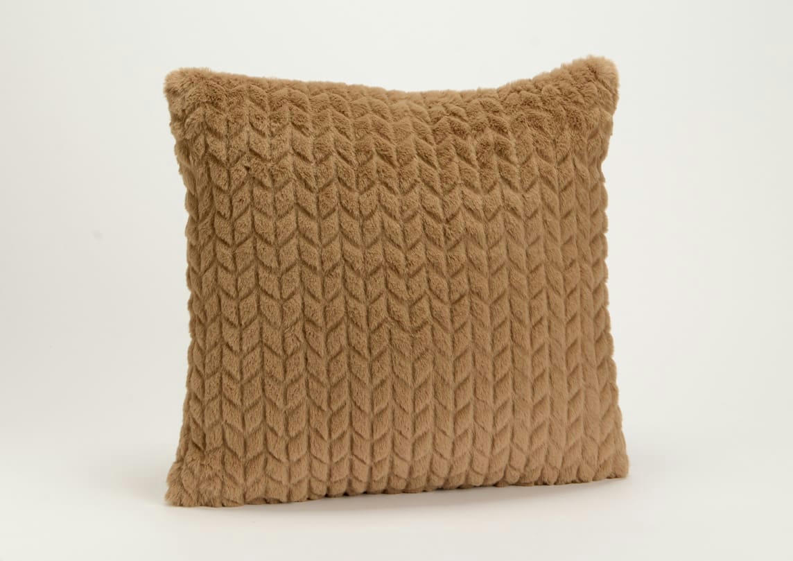 CHEVRON - Coussin taupe   40x40 cm en polyester  marron