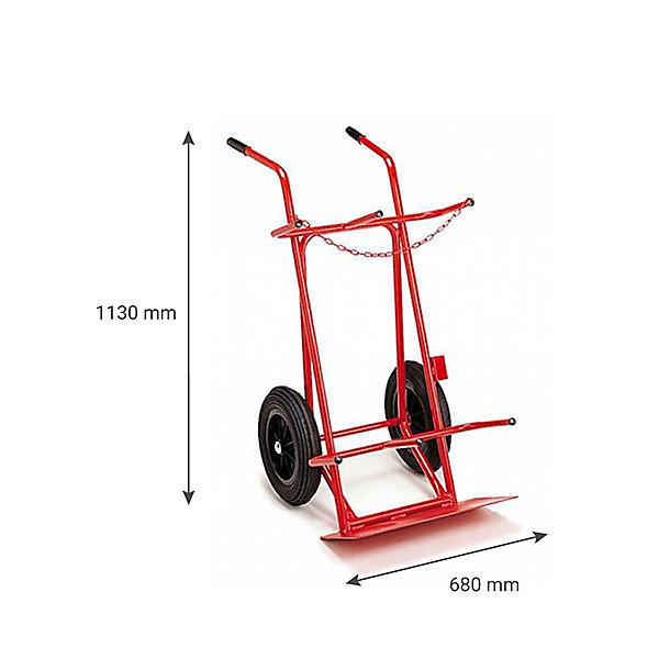 Diable porte bouteille 2 places - Roues pneumatiques - DBAB31GON