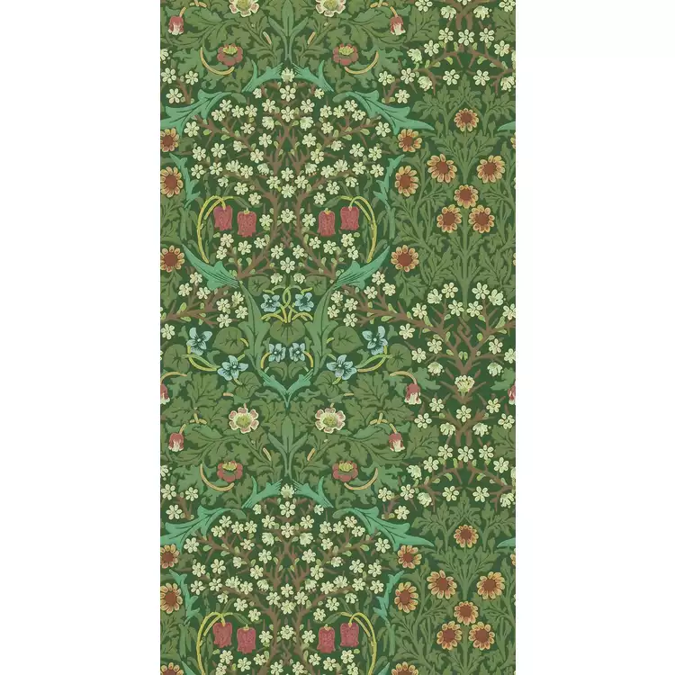 Morris & Co. Blackthorn Green Floral Wallpaper