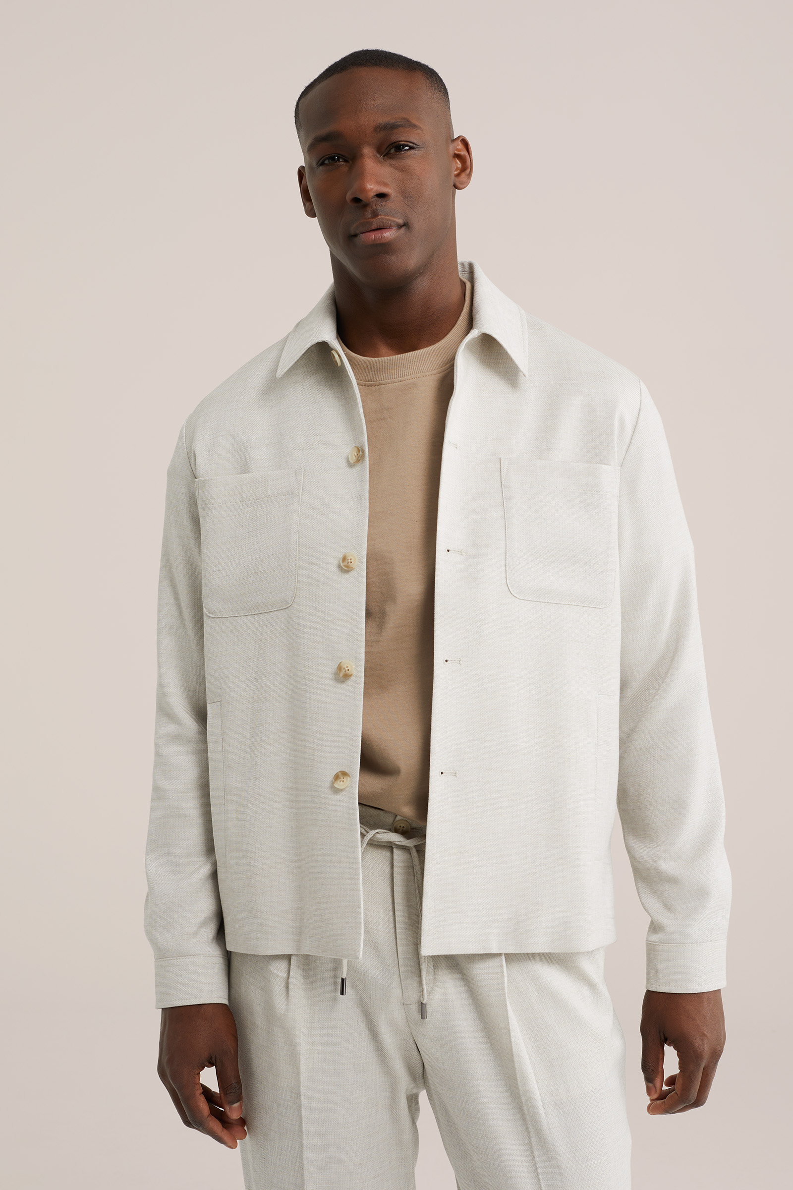 Heren Modular overshirt en pantalon met structuur