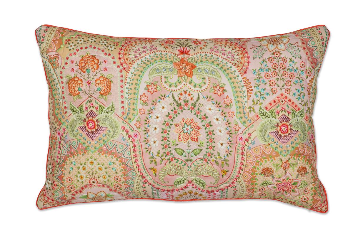 Pip Studio decoratiekussen Jabali Flower Quilted - 45x70 cm - koraalrood