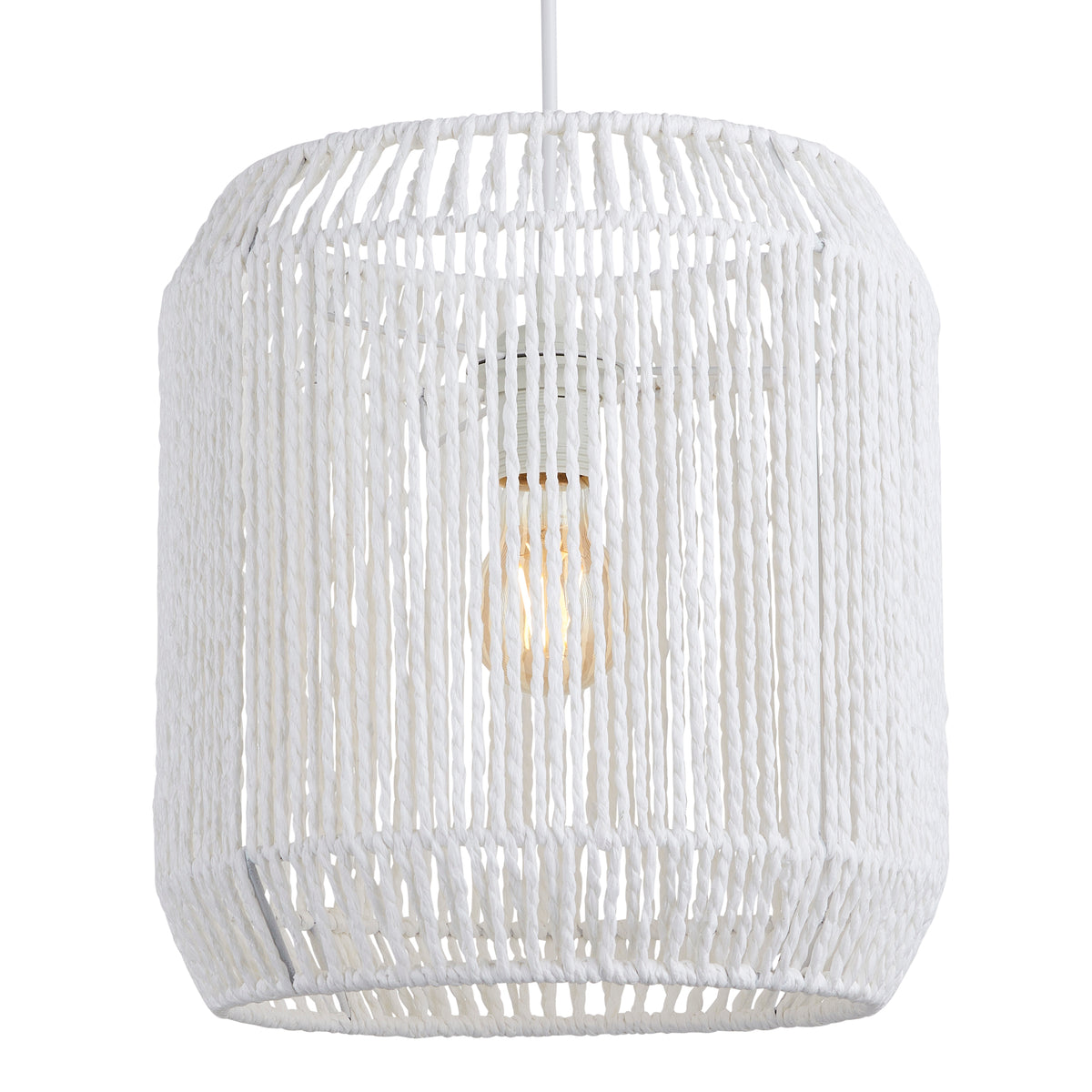 Lighto | Hanglamp Rotan Wit Ø28 cm | Glide