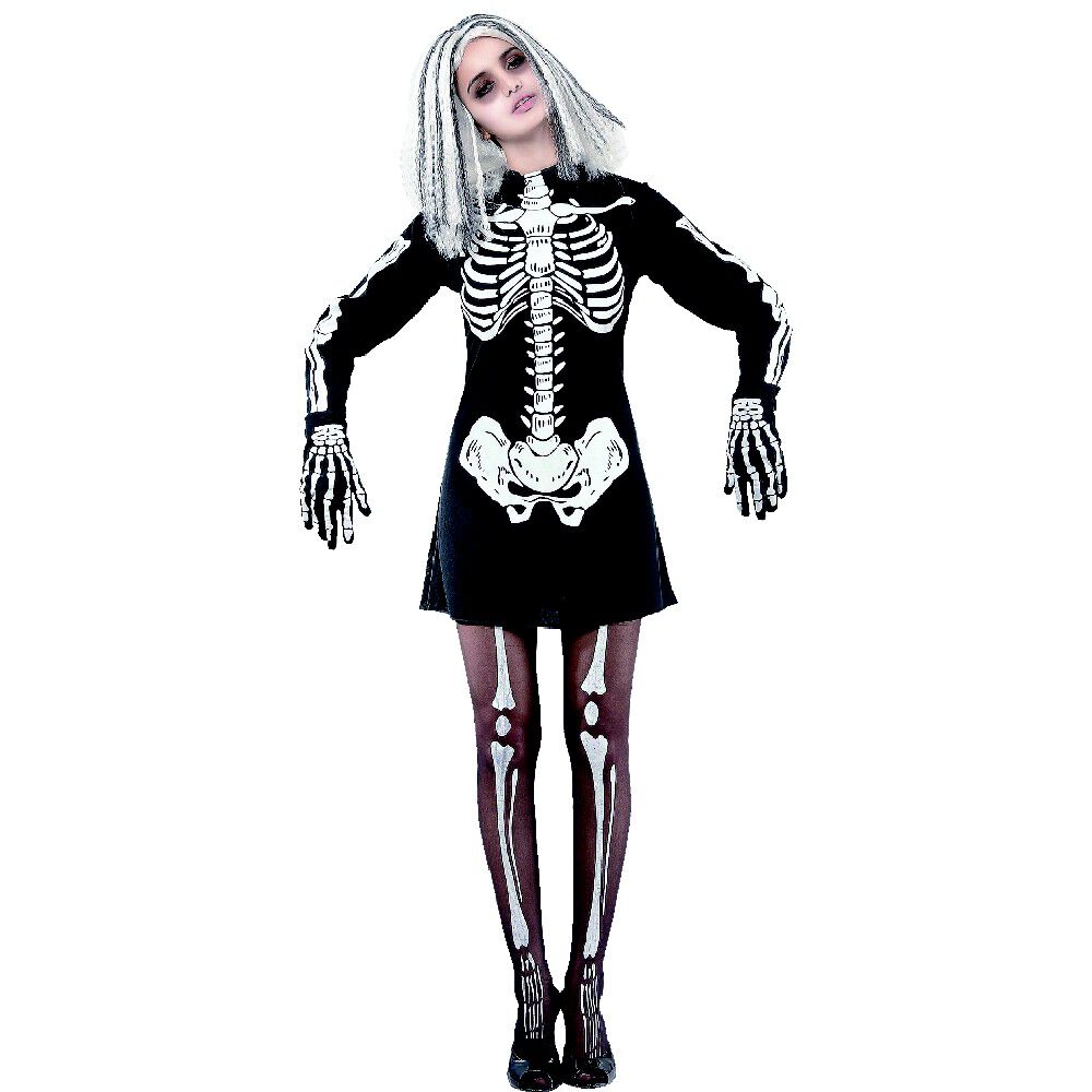 Déguisement adulte Halloween squelette robe Taille S