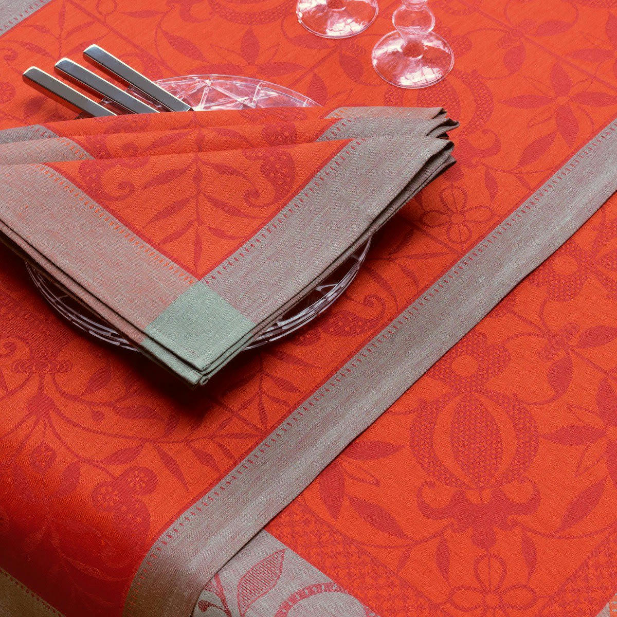 VENEZIA - Serviette en lin cornaline 58 x 58