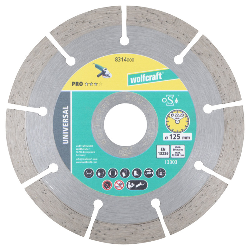 Disque diamant segmenté Pro Universal Ø 125 mm WOLFCRAFT