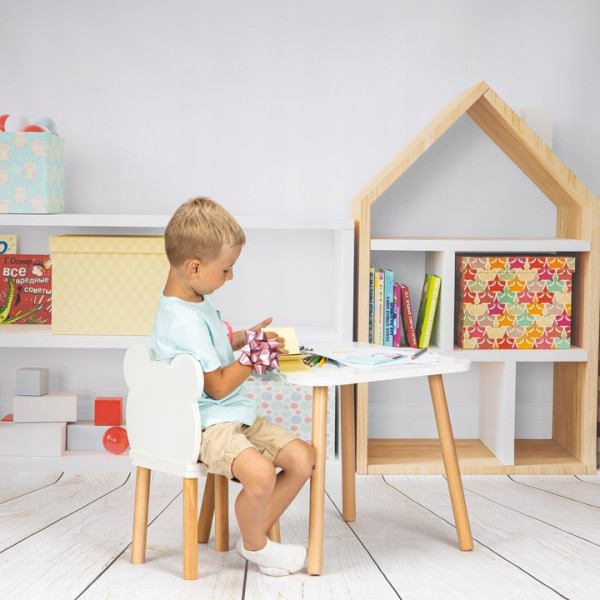 Stolik dla dzieci kwadratowy 50 cm biały